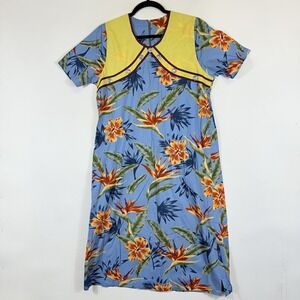 Am Mon Keke Womens Medium Tropical Floral Marshall Islands Jewel Mumu Midi Dress